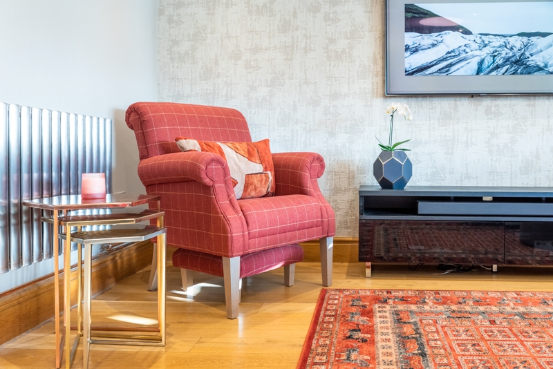 Bespoke chair with matching footstool